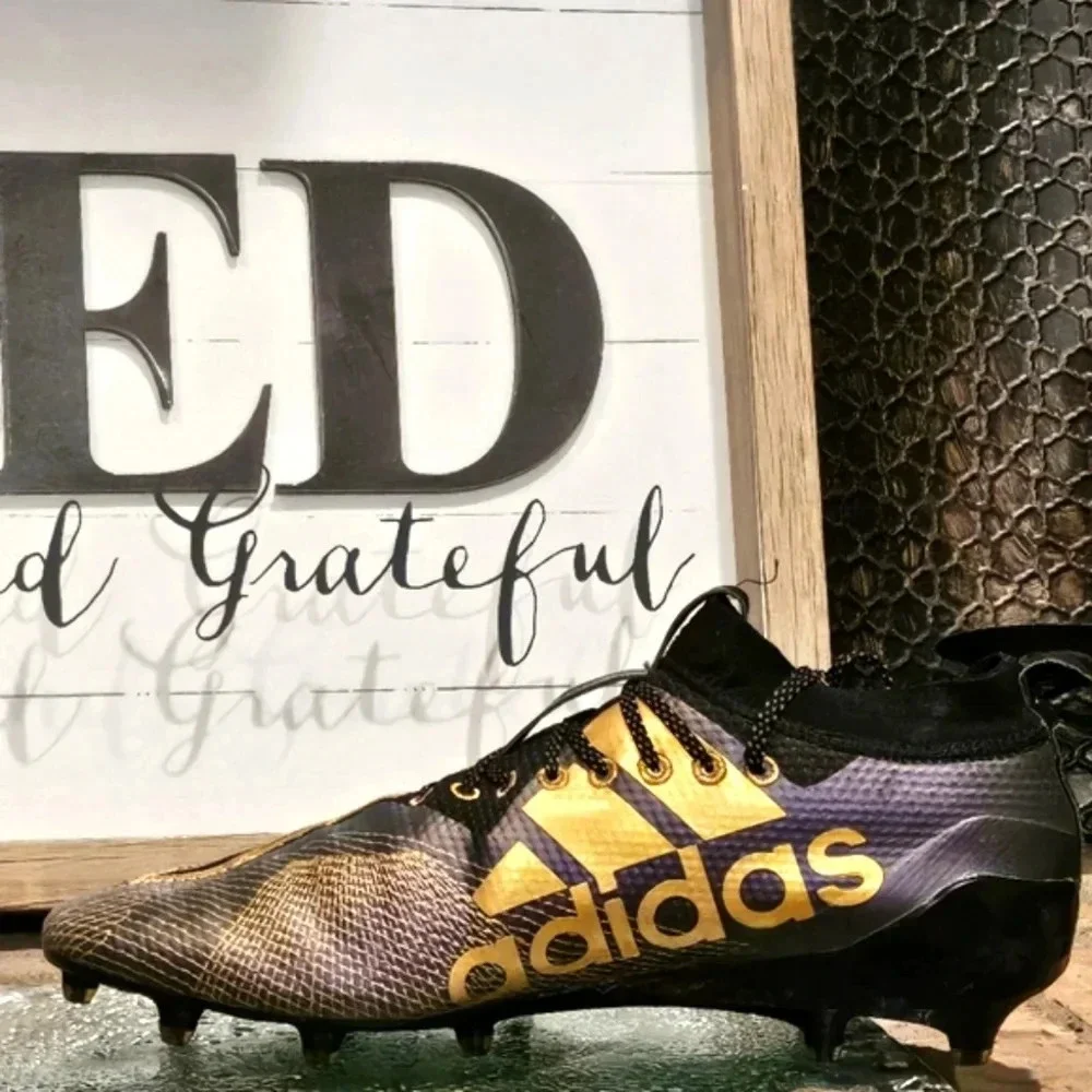 Adidas Men's Adizero 8.0 Burner Football Cleats Black Gold Purple Mens Sz 13